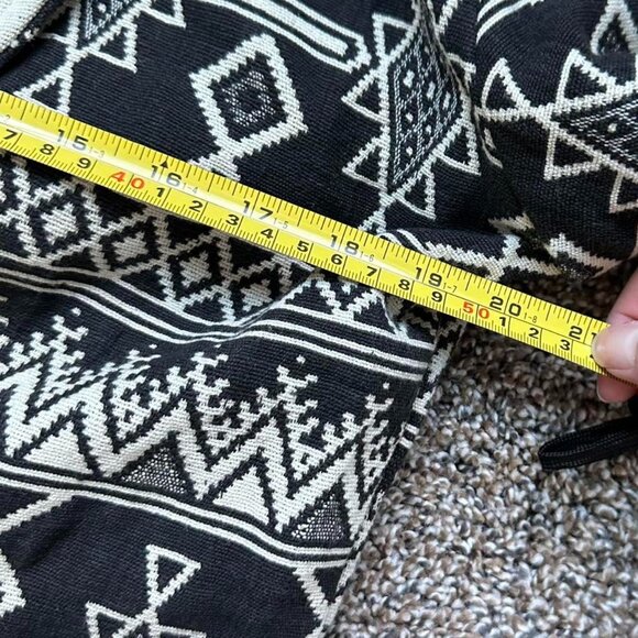Vintage 100% Cotton Y2K Boho black and white Aztec Jacket - Picture 5 of 7